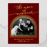 Postal de Relieve metalizado de Invitación de Emba<br><div class="desc">Caligrafía moderna,  postal de Navidades con temática de arco. Fácil de personalizar con tus detalles. NOTA: Para obtener ayuda sobre pedidos,  envío,  información sobre productos,  etc.,  póngase en contacto directamente con el servicio de atención al cliente de Zazzle.</div>