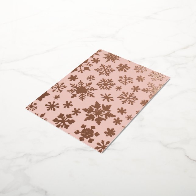 Postal de Relieve metalizado de Navidades de copo  (girado)