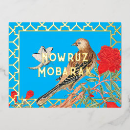 Postal de Relieve metalizado Eid Nowruz Mubarak