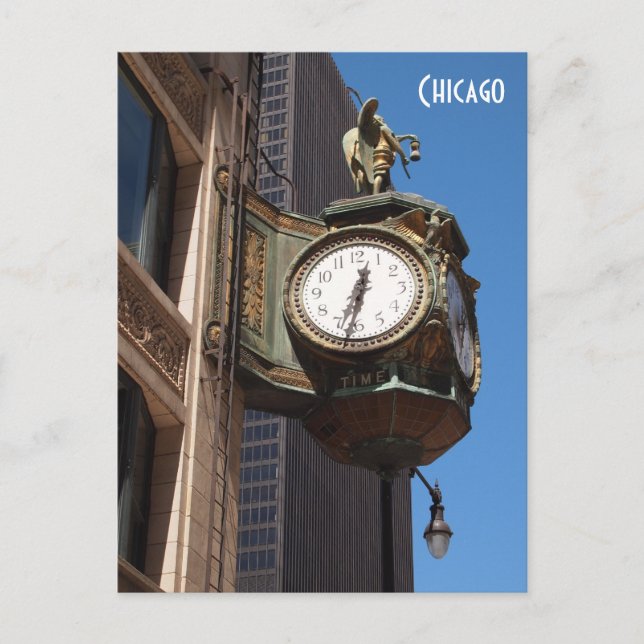Postal de reloj de Chicago (Anverso)