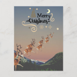 Postal de reno editable sobre montañas