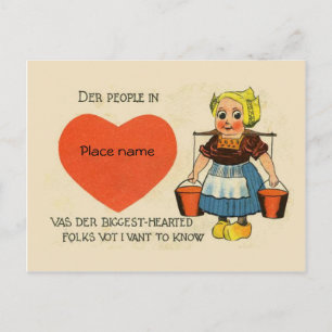 Postal de réplica de época, humor holandés 1