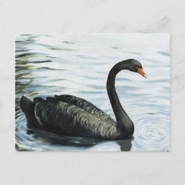 Postal de reproducción de arte de aves "cisne negr