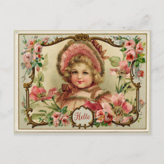 Postal de reproducción de vintage de la pequeña da