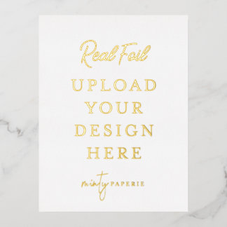 Postal de retrato de Relieve metalizado dorado