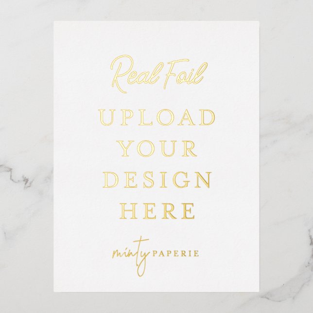 Postal de retrato de Relieve metalizado dorado (Anverso)