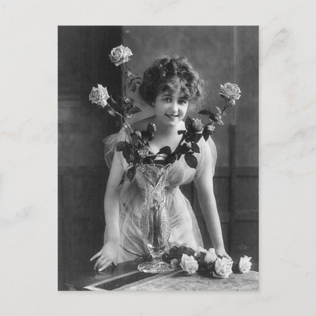 Postal de retrato de Rosas de París (Anverso)