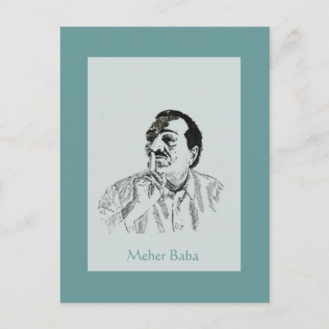 Postal de Retrato de Silencio Meher Baba (Anverso)