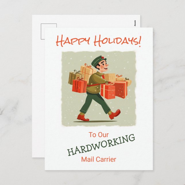 Postal de retro Personalizado de correo man (Anverso / Reverso)