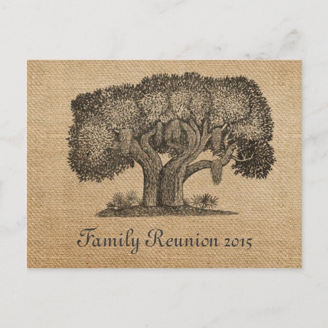 Postal de reunión de la familia de árboles de cose (Anverso)