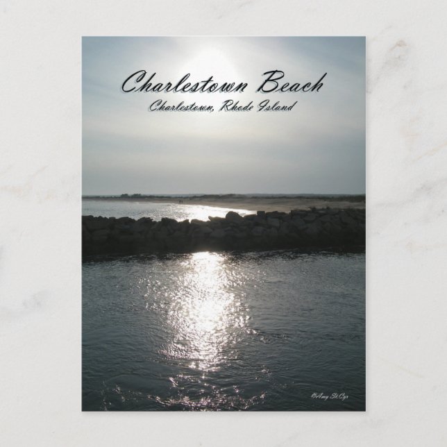 Postal de Rhode Island de la playa de Charlestown (Anverso)