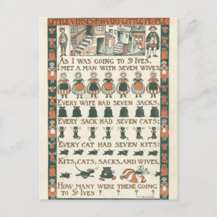 Postal de rima de vintage efemera