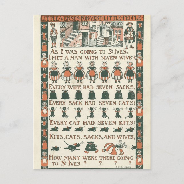 Postal de rima de vintage efemera (Anverso)