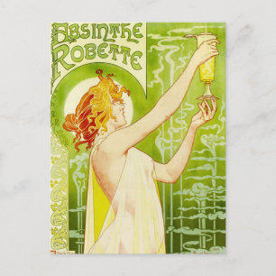Postal de Robette del ajenjo de Alfonso Mucha