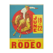 Postal de rodeo de California