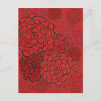postal de rosa rojo