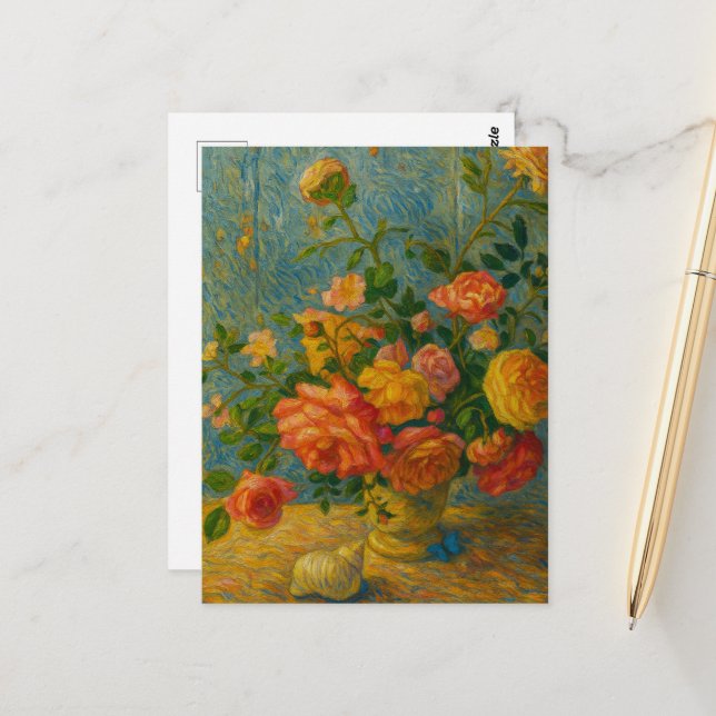 Postal de rosas (Anverso/Reverso In Situ)