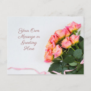postal de Rosas de texto personalizados