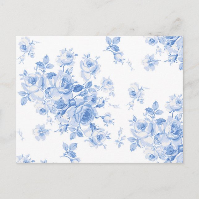 Postal de Rosas de verano del lago Emily en azul a (Anverso)