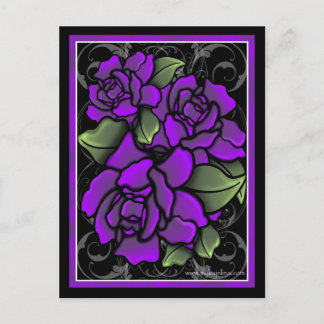 Postal de Rosas morados oscuros