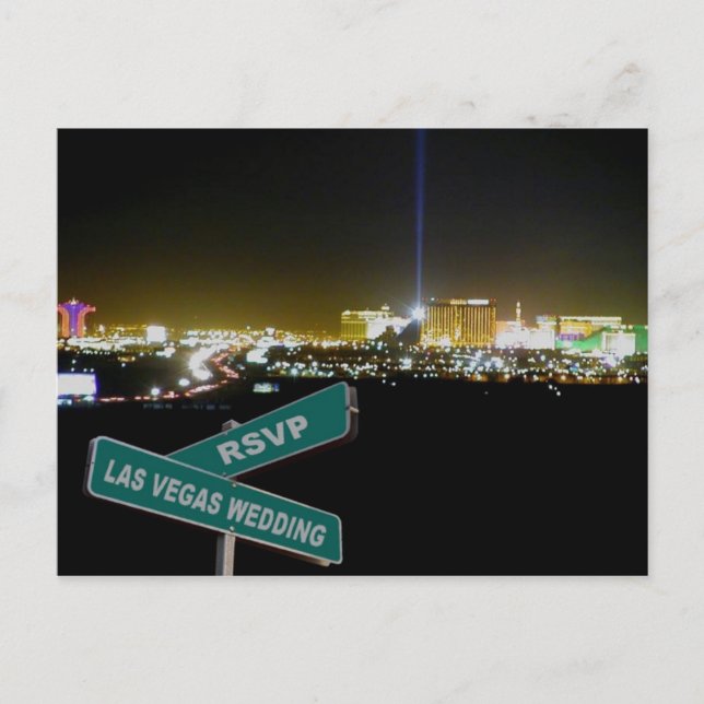 Postal de Rótulo de la calle RSVP de Las Vegas Wed (Anverso)