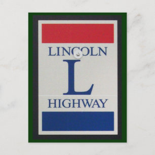 Postal de Rótulo de la carretera LIncoln Highway R