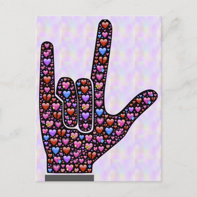 postal de Rótulo de la mano de amor (Anverso)