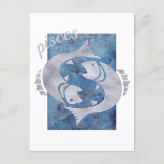 Postal de Rótulo de Pisces Zodiac
