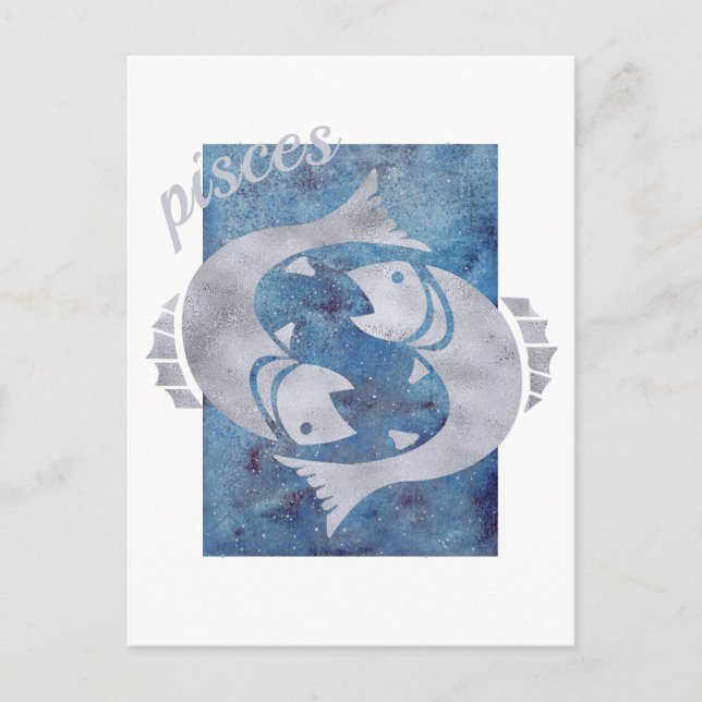 Postal de Rótulo de Pisces Zodiac (Anverso)