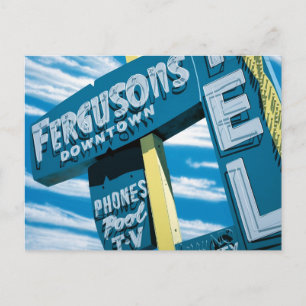 Postal de Rótulo Retro Neon Fergusons de Las Vegas