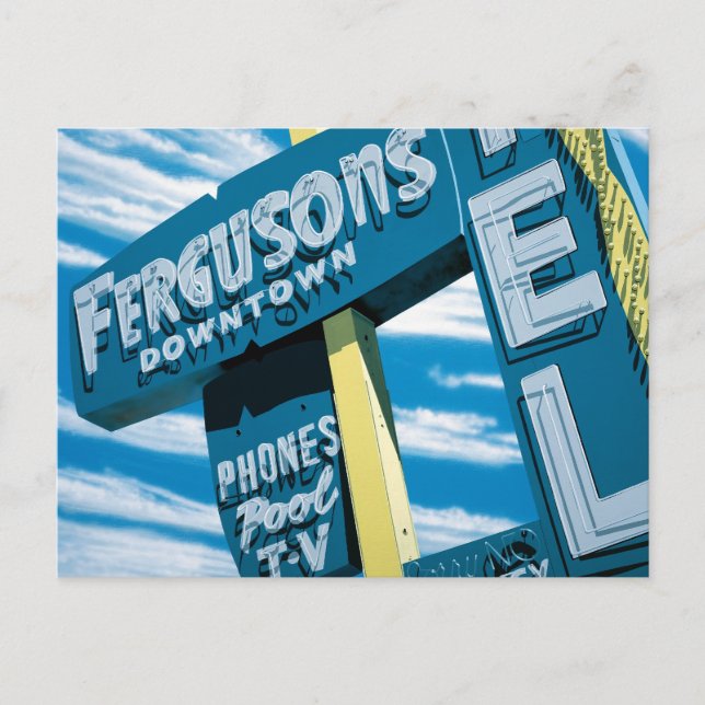 Postal de Rótulo Retro Neon Fergusons de Las Vegas (Anverso)
