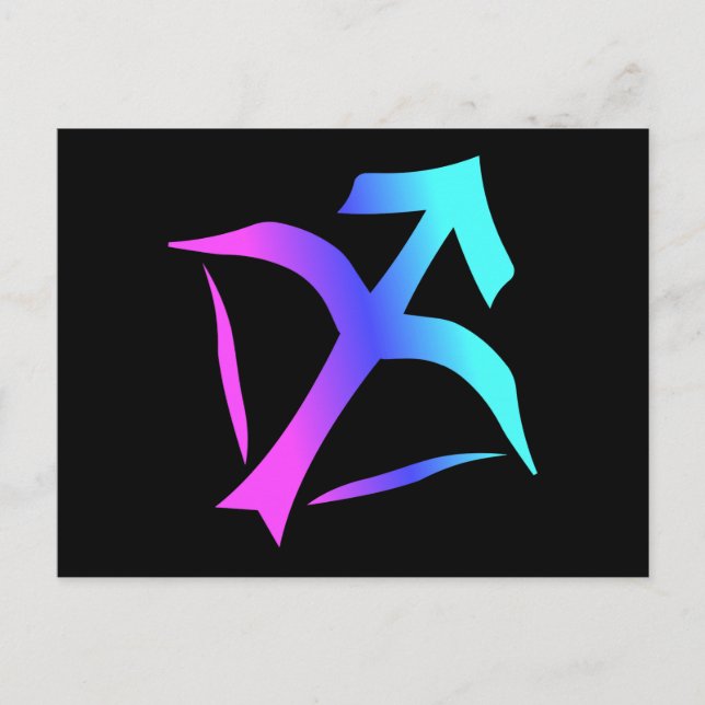 Postal de Rótulo Sagittarius Zodiac (Anverso)