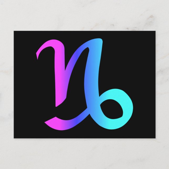 Postal de Rótulo Zodiac de Capricornio (Anverso)