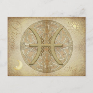 Postal de Rótulo Zodiac Pisces