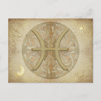 Postal de Rótulo Zodiac Pisces