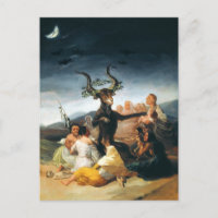 Postal de Sabbath para las brujas de Goya