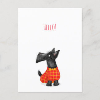 postal de saludo de perro escocés