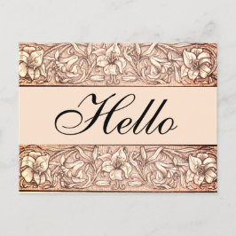 Postal de saludo floral Rosy Pink