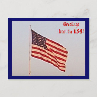 postal de saludos de la bandera de los Estados Uni