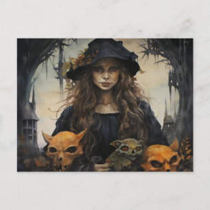 postal de Samhain Witch