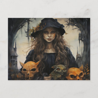 postal de Samhain Witch