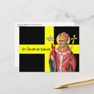 Postal de San David de Gales (P 001) y su bandera