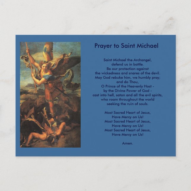 postal de San Michael Prayer (Anverso)