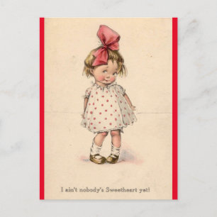 Postal de San Valentín Adorable Niña Pequeña