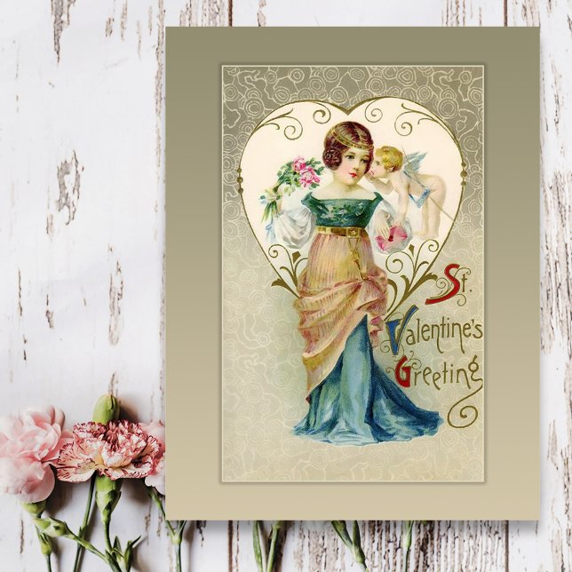 Postal de San Valentín cupido vintage (Subido por el creador)