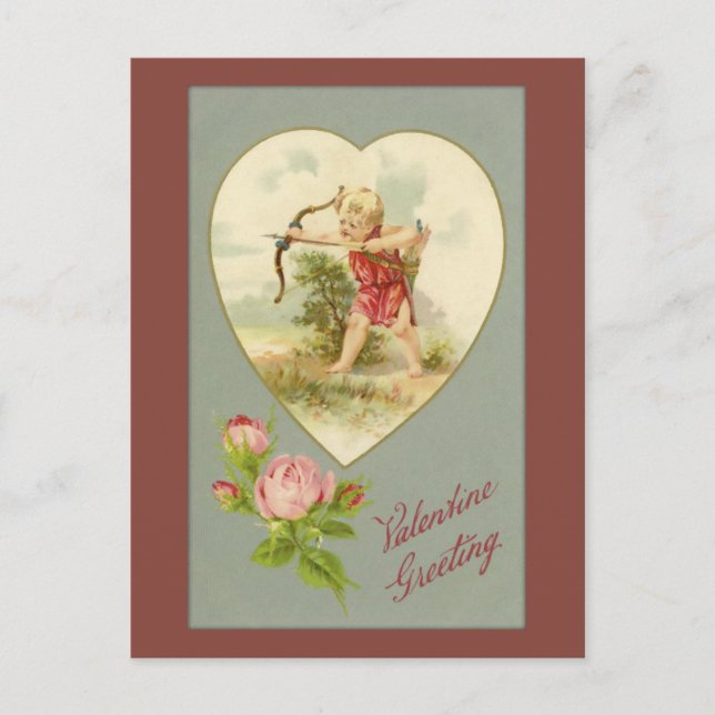 Postal de San Valentín cupido vintage (Anverso)