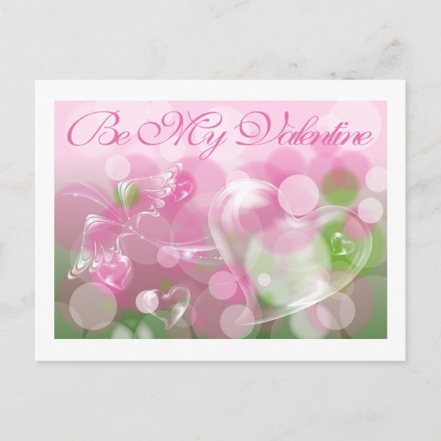 Postal de San Valentín de Corazón de Burbujas y Ma (Anverso)