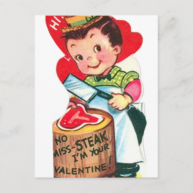 postal de San Valentín de San Valentín retro vinta (Anverso)