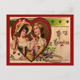 Postal de San Valentín victoriana