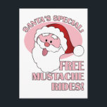 Postal de Santa Mustache Rides<br><div class="desc">¡Qué burla para los Navidades! Con la función "Personalizar",  puede cambiar (editar) el color de fondo de este elemento y añadir su propio texto si lo desea. Ver mi tienda para más artículos como este.</div>
